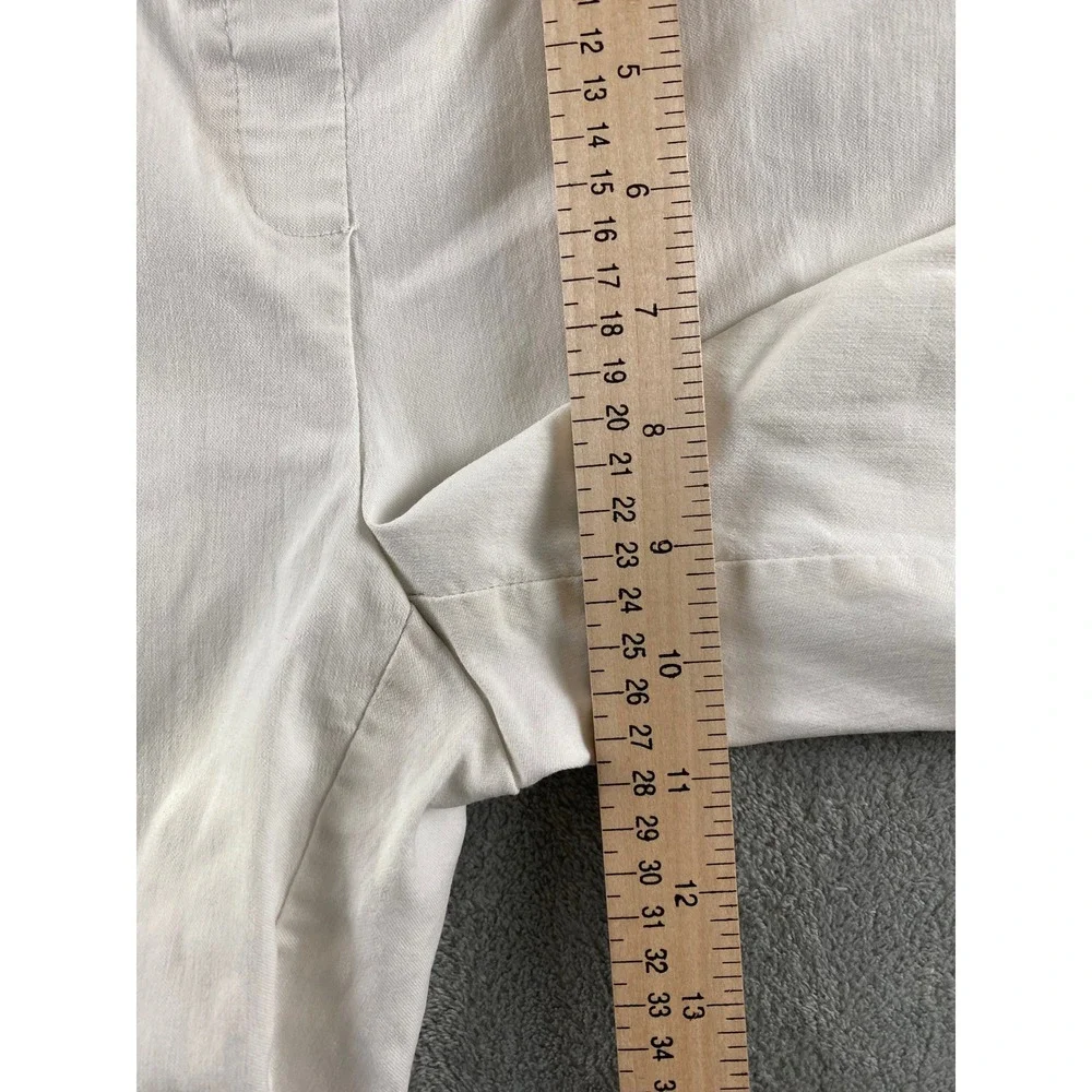 Fit Sight Womens White Pull On Bermuda Shorts Size Medium Stretch Casual Summer